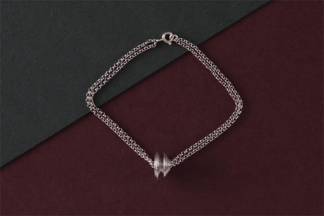 Bracciale in bronzo bagnato platino
