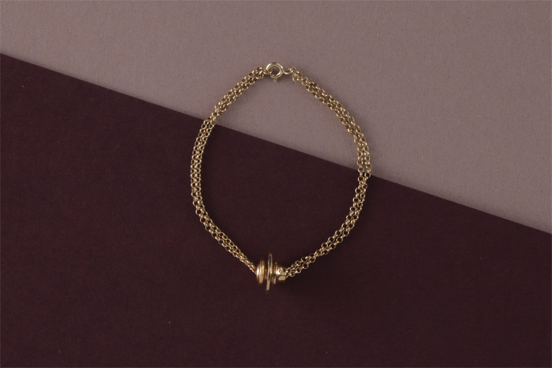 Bracciale in bronzo bagnato oro giallo