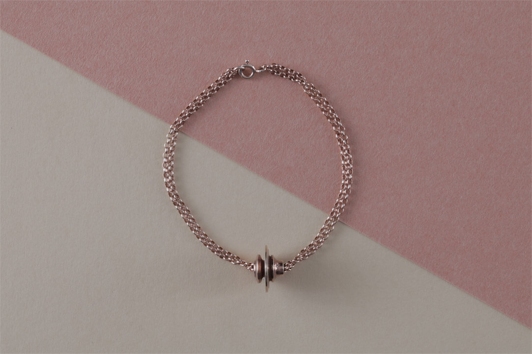 Bracciale in bronzo bagnato oro rosa